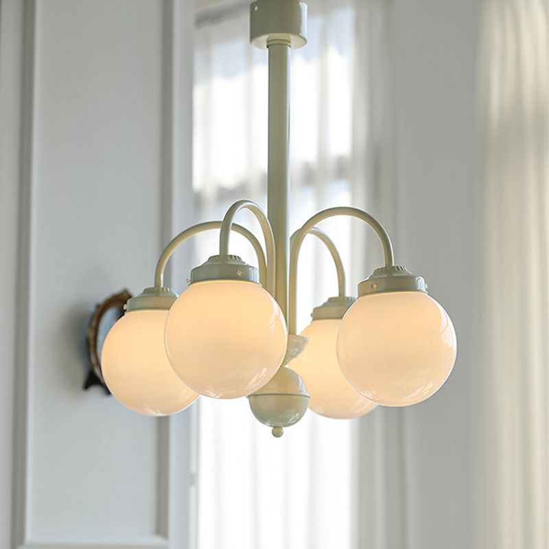 Luci a soffitto a sospensione di crema nordica Global Glass Cionsent lampadario per soggiorno