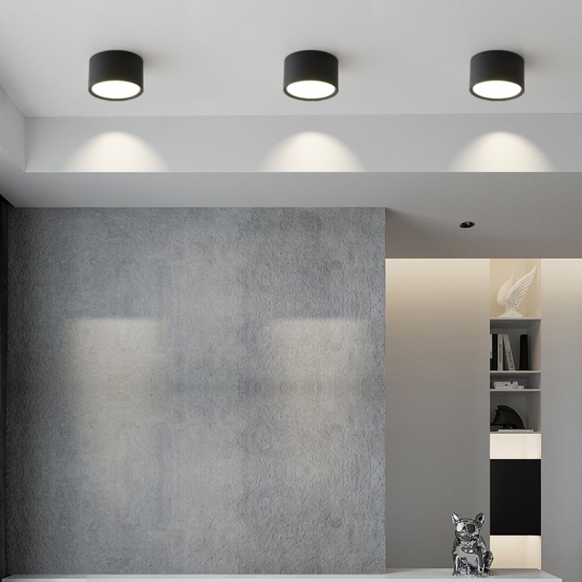 Moderne beknopte LED-plafondlamp smeedijzeren cilindrische inbouw met acrylkap
