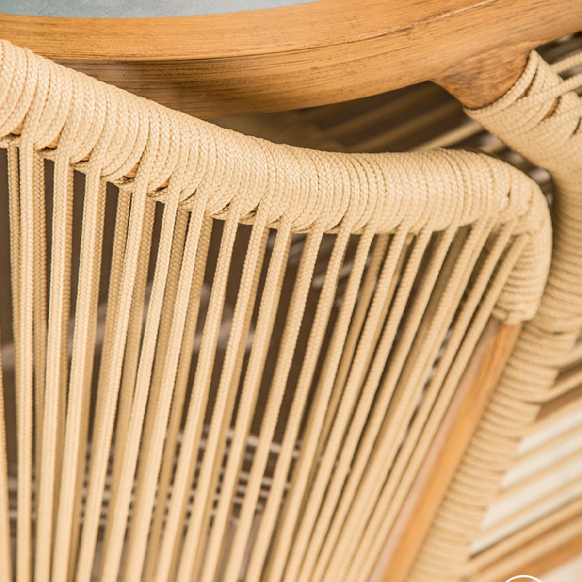 Boho Stone Top Dining Table Set 1/3 Pcs Outdoor Wicker Dining Set