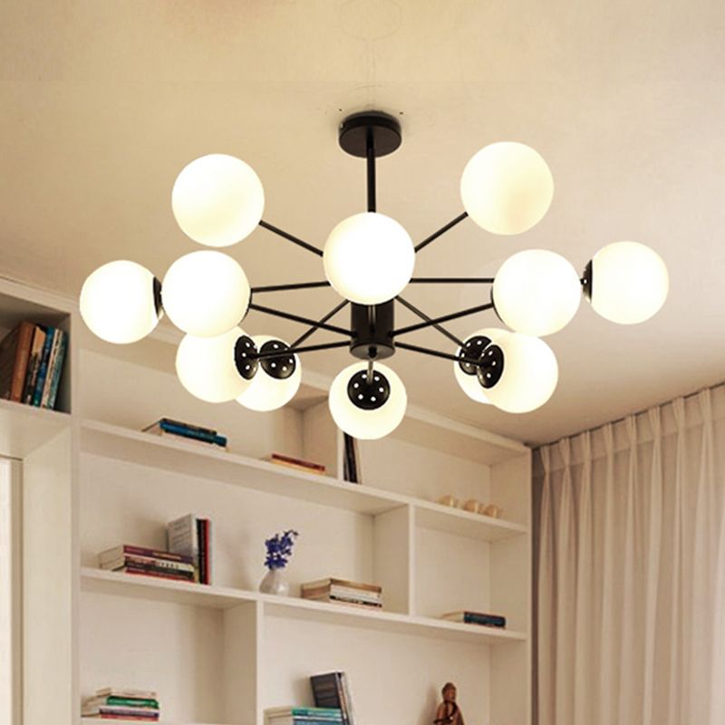 Modern Glass Ceiling Pendant Light Spherical Ceiling Hung Fixtures for Bedroom