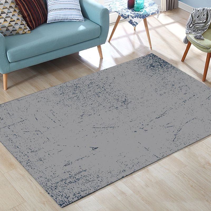 Grey Bedroom Rug Modern Abstract Pattern Area Rug Polyester Pet Friendly Anti-Slip Carpet
