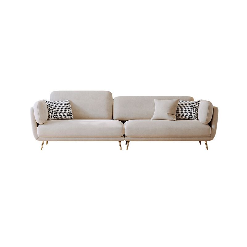 Contemporary Square Arm Sofa Couch Standard Velvet Settee Couch