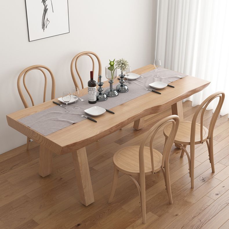 Modern 1/4/5/6 Pieces Dining Set Rectangle Pine Wood Dining Table Set