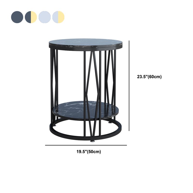 Industrial Nightstand Lower Shelf Accent Table Nightstand for Bedroom
