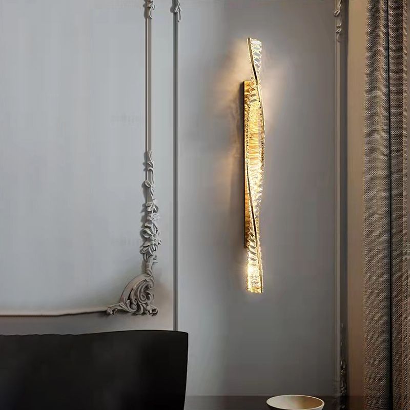 1 Light Geometric Wall Sconce Contemporary Crystal Wall Sconce