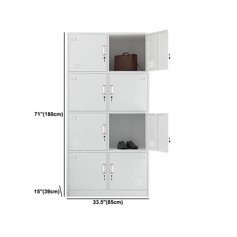 White Steel Wardrobe Armoire Contemporary Hinged Wardrobe Cabinet