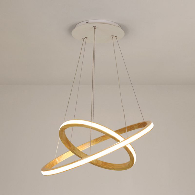 Contemporary Linear Chandelier Lights Wood Chandelier Pendant Light in Brown