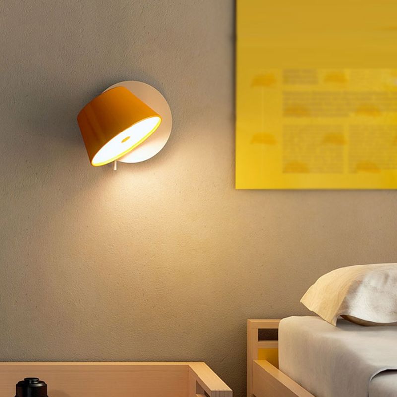 Nordic Style Metal Wall Light Colorful Rotatable Reading Wall Sconce for Bedroom