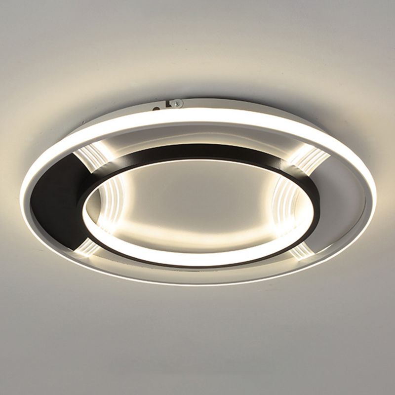 Plafonnier LED minimaliste plafonnier géométrique noir et blanc avec abat-jour en acrylique