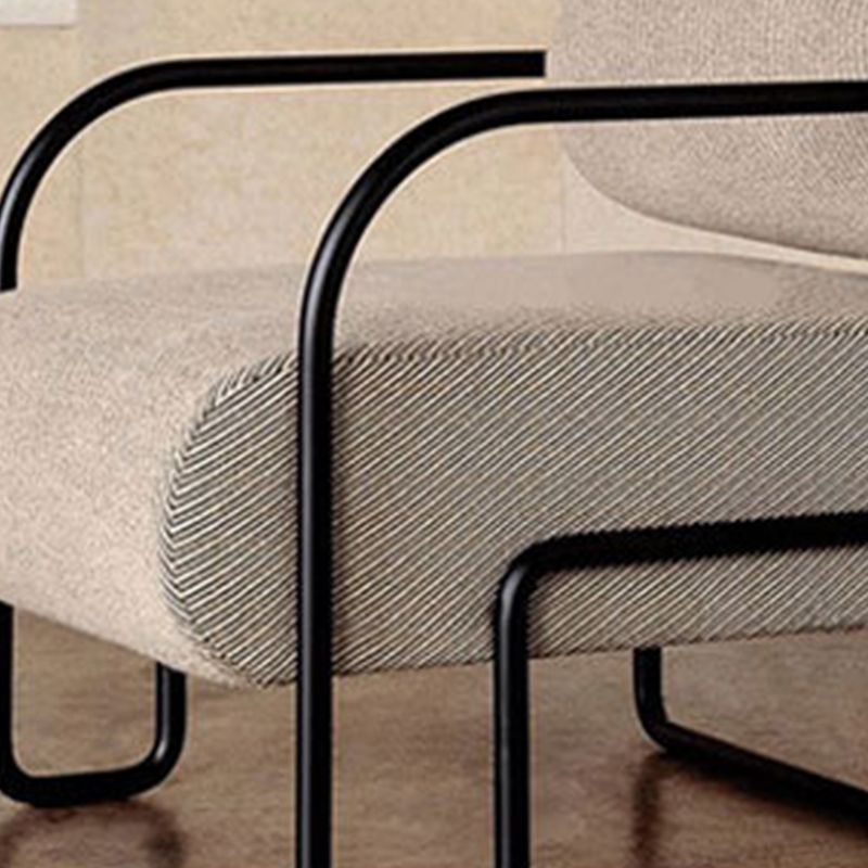 Industrial Style 26"Wide Fixed Back Metal Base Sponge Arm Chair