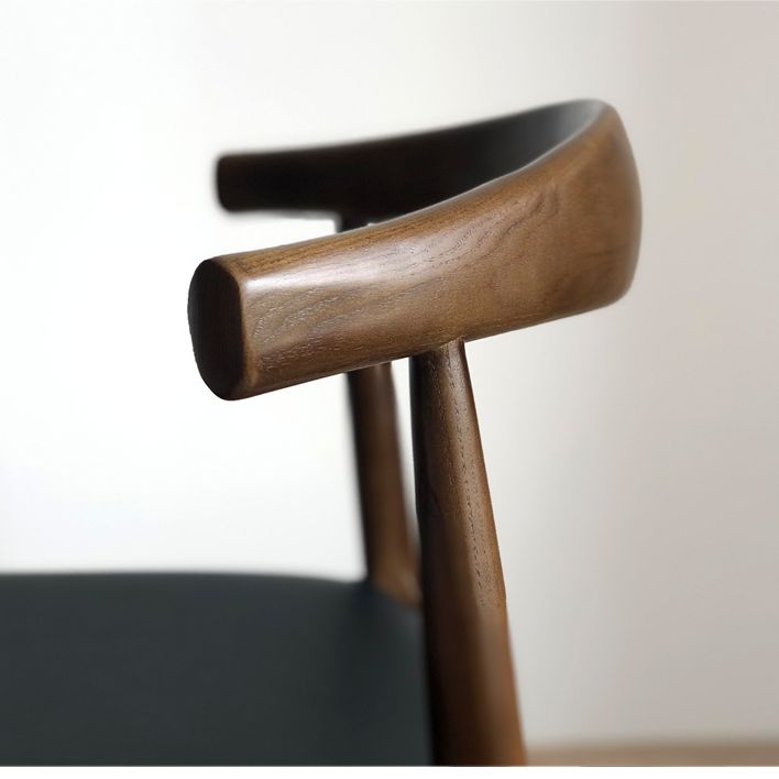 Chaises de salle à manger contemporaines en bois sans accoudoirs, chaise d'appoint à dossier ouvert (Ensemble de 2)