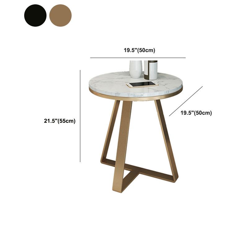 19.69 inch Wide Contemporary Style Side End Table Metal Round Sofa Side Accent Table