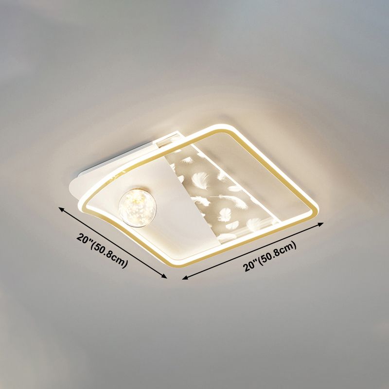 Lámpara de techo LED de líneas, lámpara empotrada de estilo moderno para sala de estar y comedor