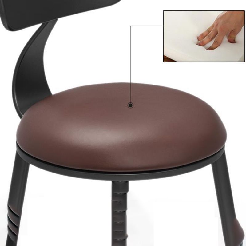 Modern Armless Backrest Counter Stool Iron Bar Stool with Cushion and Pedal for Indoor