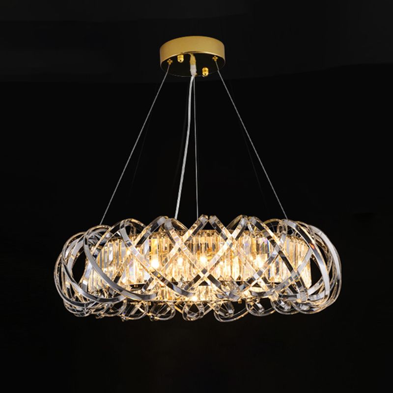 Postmodern Simplicity Geometric Hanging Chandelier Stainless Steel Suspension Lighting for Living Room