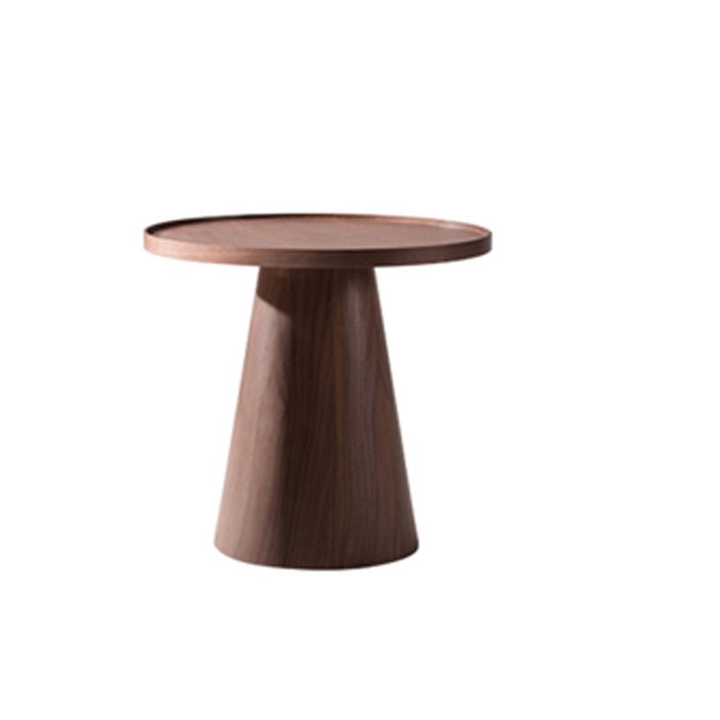 End Table Solid Wood Pedestal Round Scandinavian Living Room Side Table