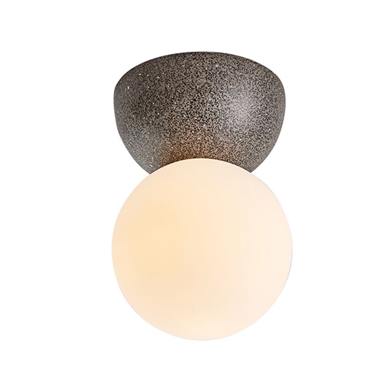 Modern Nordic Macaron Flush Mount Marble Globe Ceiling Light with Frosted Glass Shade