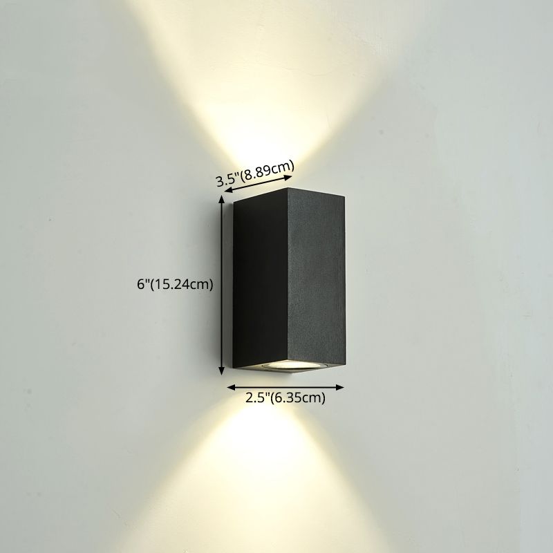 1-Licht-LED moderne schwarze Wandleuchten Aluminium im Freien Wandlampen im Freien