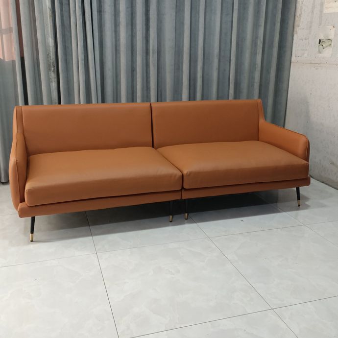 Modern Pillow Top Arm Settee Furniture with Pillows Dark Brown Sofa and Chaise
