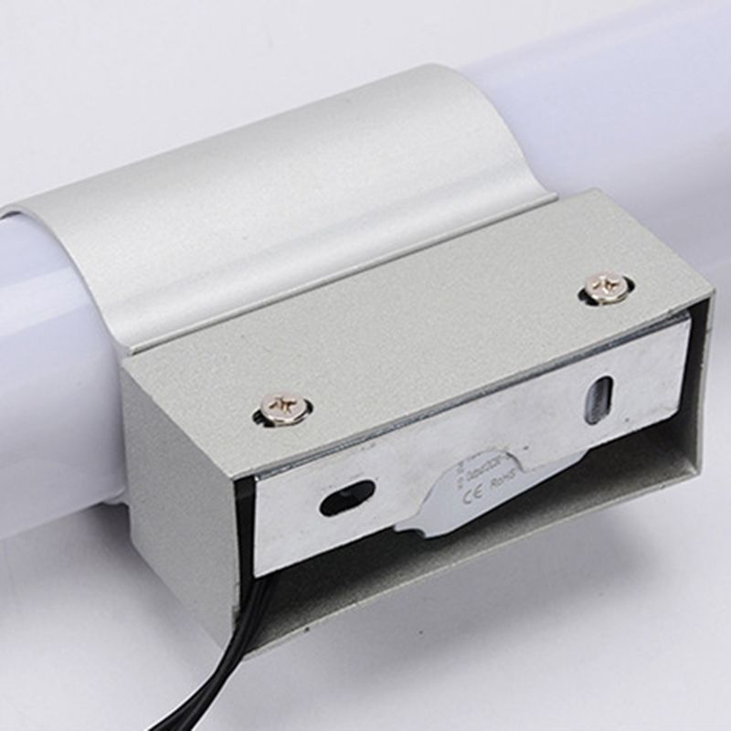 Silver Acrylic Contemporary Wall Sconce 1-Light Linear Wall Mounted Lighting for Bathroom