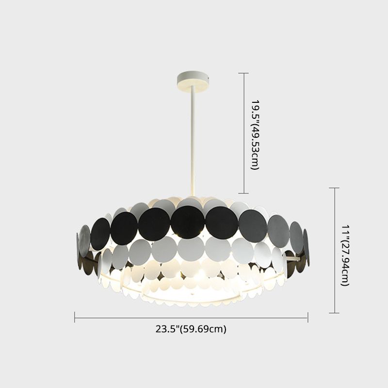 Living Room Pendant Chandelier Nordic Style Chandelier Lighting Fixture with Circle Metal Shade