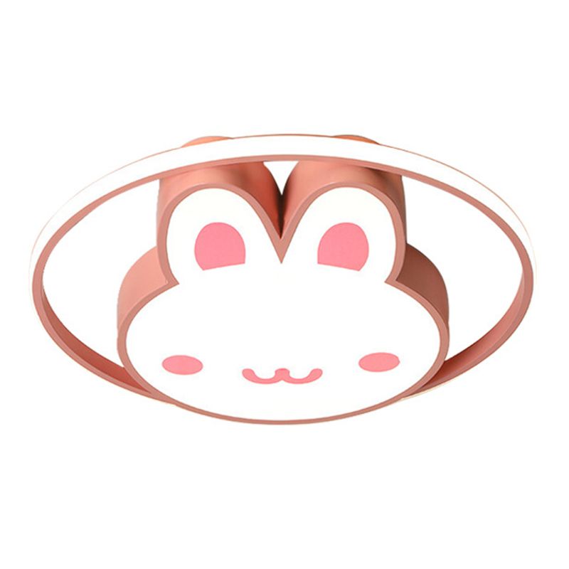 Rabbit Flush Light Fixtures 1 Light Metallic Cartoon Flush Mount Ceiling Light Fixture