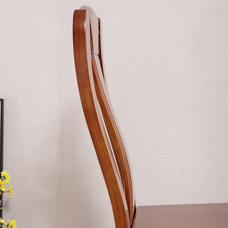 Rubber Wood Kitchen Dining Side Chair Contemporary Slat Back Side Chair