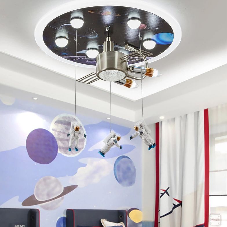 Art Deco metalen inbouwlamp Cartoon Spaceman inbouwspot voor kinderkamer