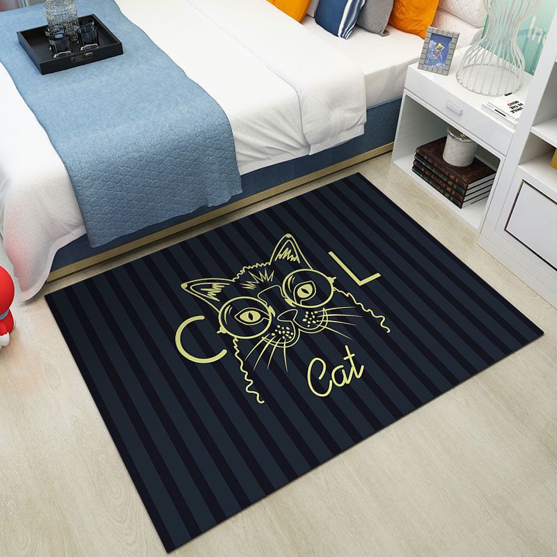 Cute Kids Room Rug Multi-Color Animal Pattern Rug Synthetics Anti-Slip Backing Easy Care Carpet