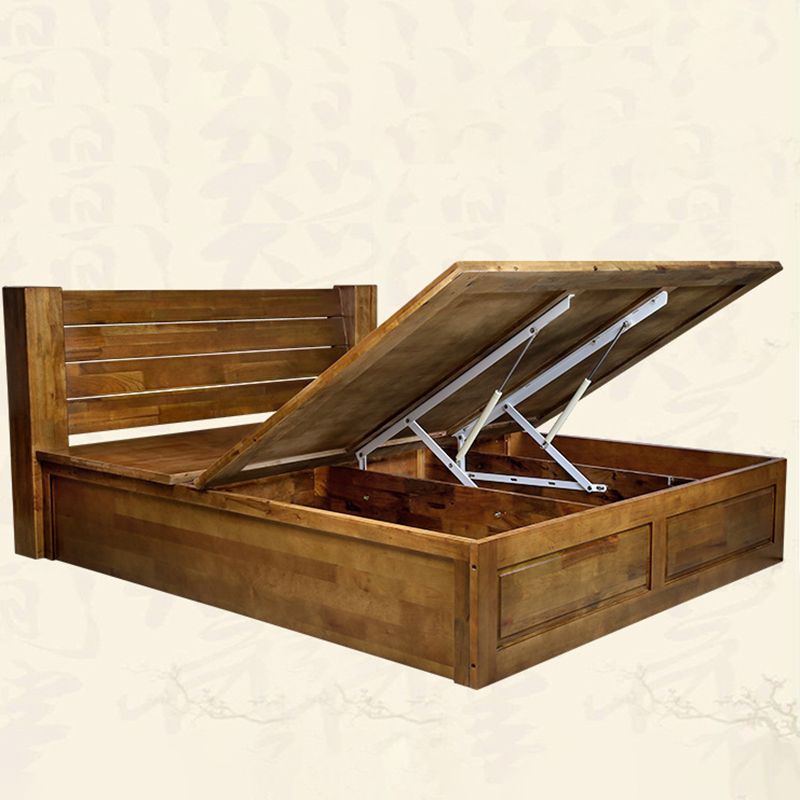 Traditional Solid Wood Standard Rectangular Open-Frame Headboard Bed