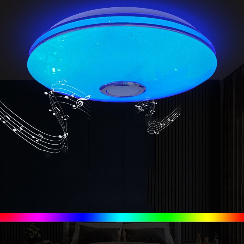 Contemporary Intelligent Flush Mount Ceiling Light with Acrylic Shade for Living Room