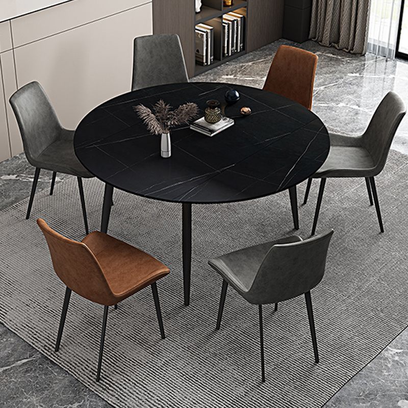 Modern Dining Table Round Extendable 51-inch Diameter Dining Table for Dining Room