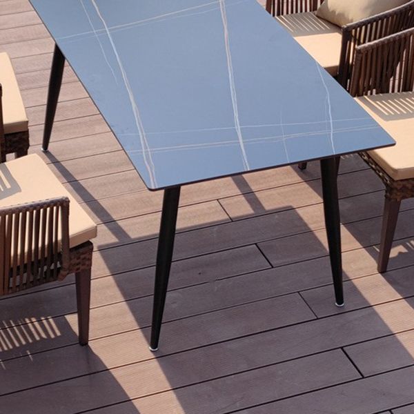 Modern Style 1/3/5/7 Pieces Metal Dining Set Stone Dining Table Set for Outdoor
