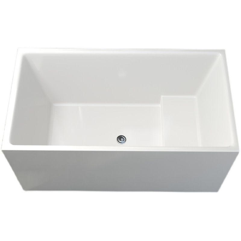 Contemporary Soaking Freestanding Bathtub Acrylic Rectangular with Center Drain