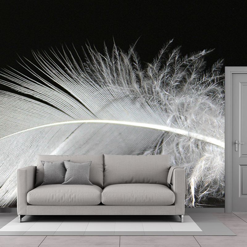 Bright Color Wall Mural Wallpaper Feather Sitting Room Wall Mural