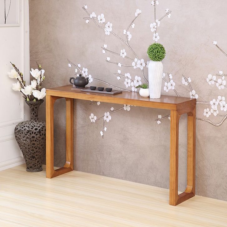 12 inch Wide Accent Table Mid-Century Modern Rectangle Console Table for Hall