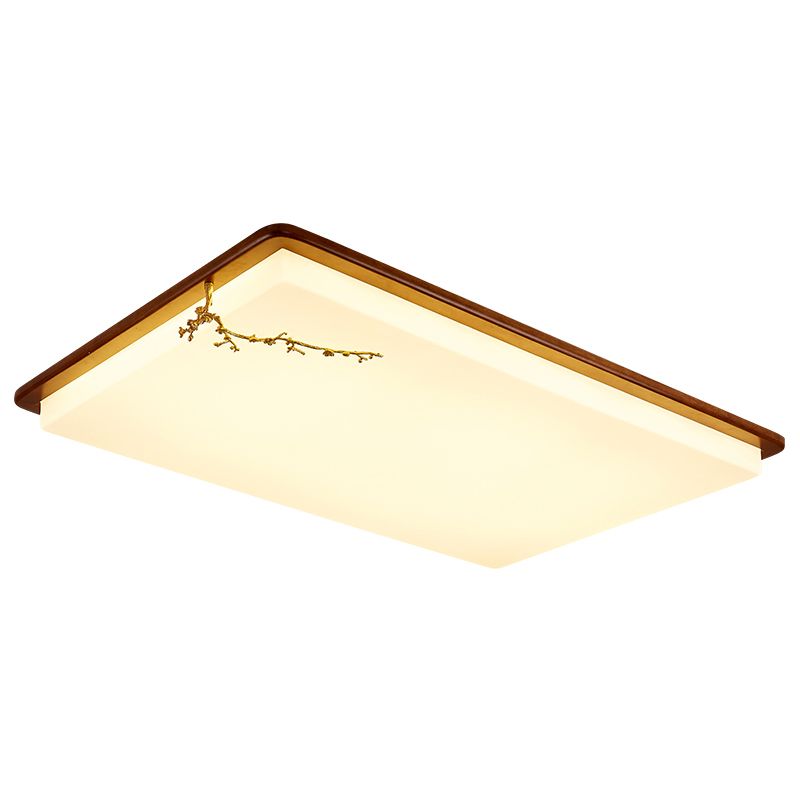 Moderne stijl houten LED-inbouwlamp Woonkamer plafondmontage met 1 licht