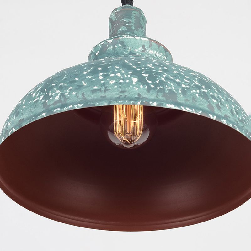 11.8" Wide Dome Hanging Lamp Vintage Industry Style Metal Pendant Light for Bedroom Living Room