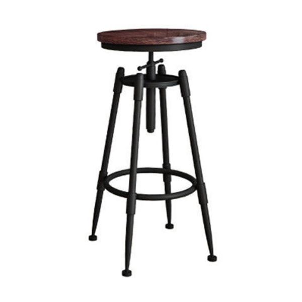 Rotating Barstool Industrial Style 4 Legs Bar Stool for Dining Room