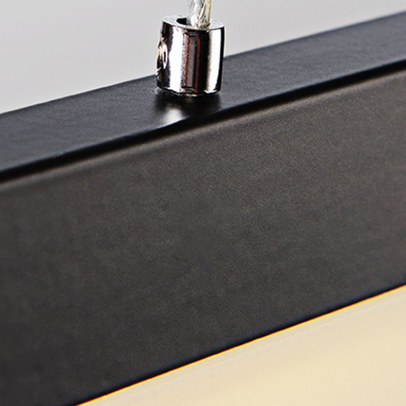 Contemporary Island Light Linear Metal 1 Light Island Ceiling Light in Black