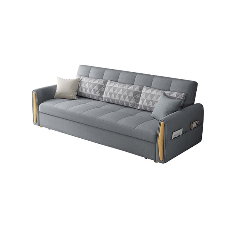 Square Arm Light-grey Contemporary Cotton Blend Sofa & Chaise for Living Room