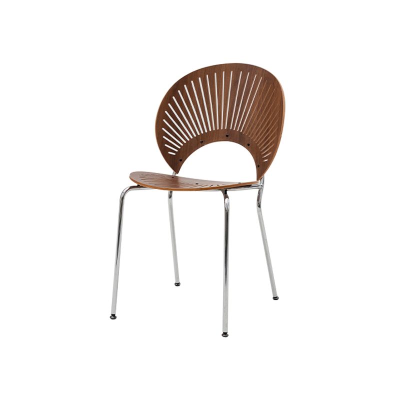 Industrial Dining Chair with Metal Legs Matte Finish Side Chair