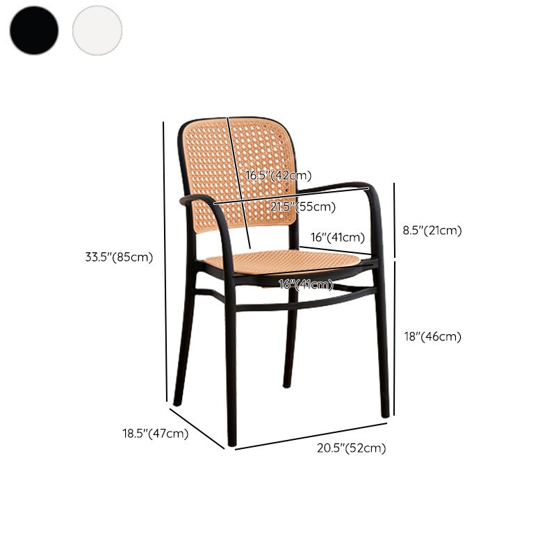 Nordic Open Back Side Chair Plastic Indoor Chair for Dining Room Bedroom