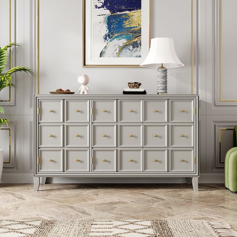 Glam Oak Dining Buffet Green Buffet Table with Doors for Dining Room