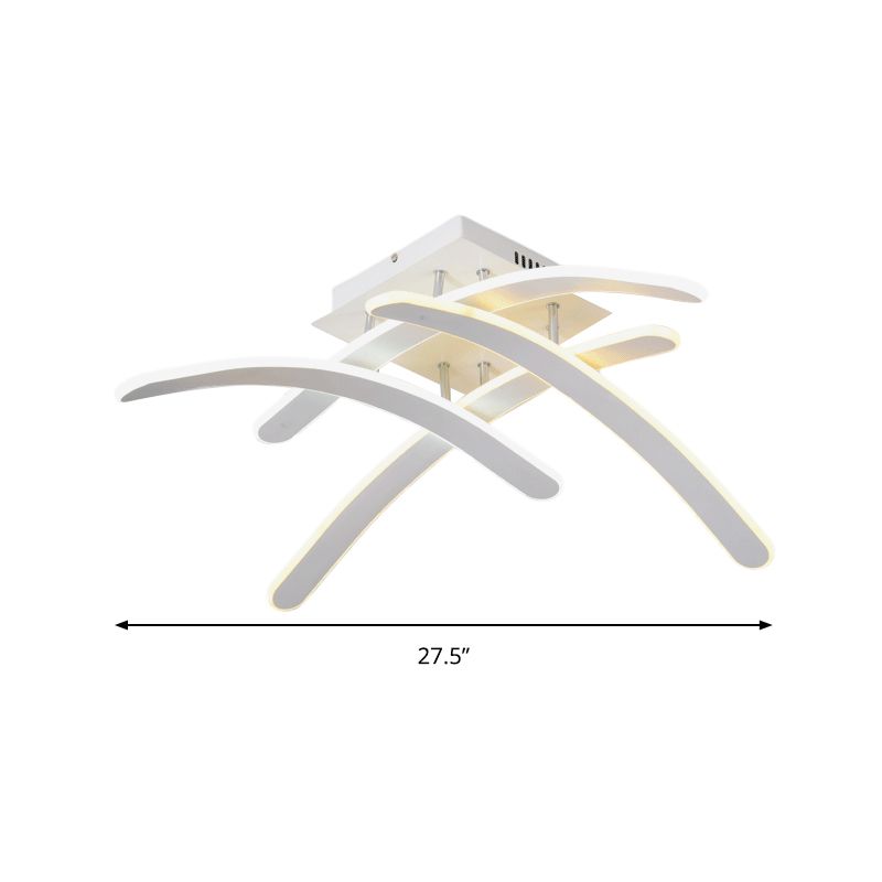 Cross Bedroom Flush Mount Ceiling Light Acrylic LED Modernism Flush Mount Lamp in Warm/White Light