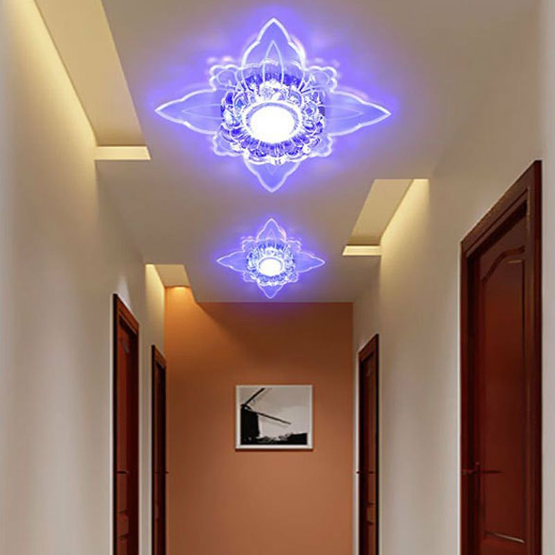 Blossom LED Flush Mount Light Simplicité Crystal Corridor Flush Mount Ceiling Light in Clear