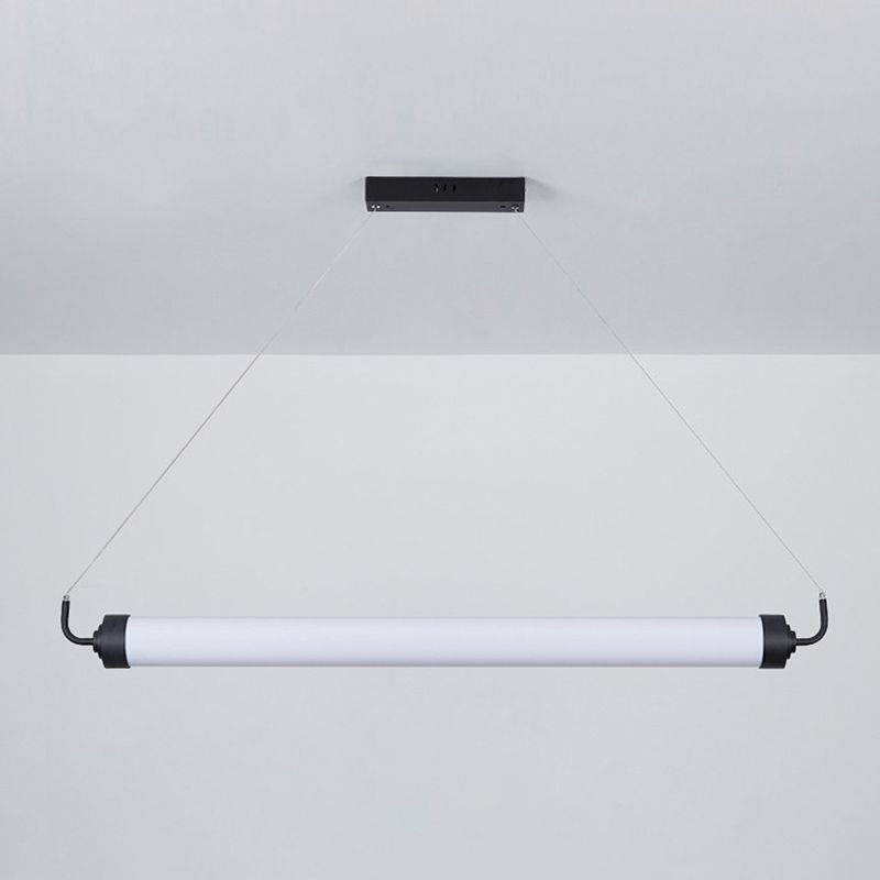 Simple Linear LED Island Lighting Fixture Modern Hanging Light for Dining Room