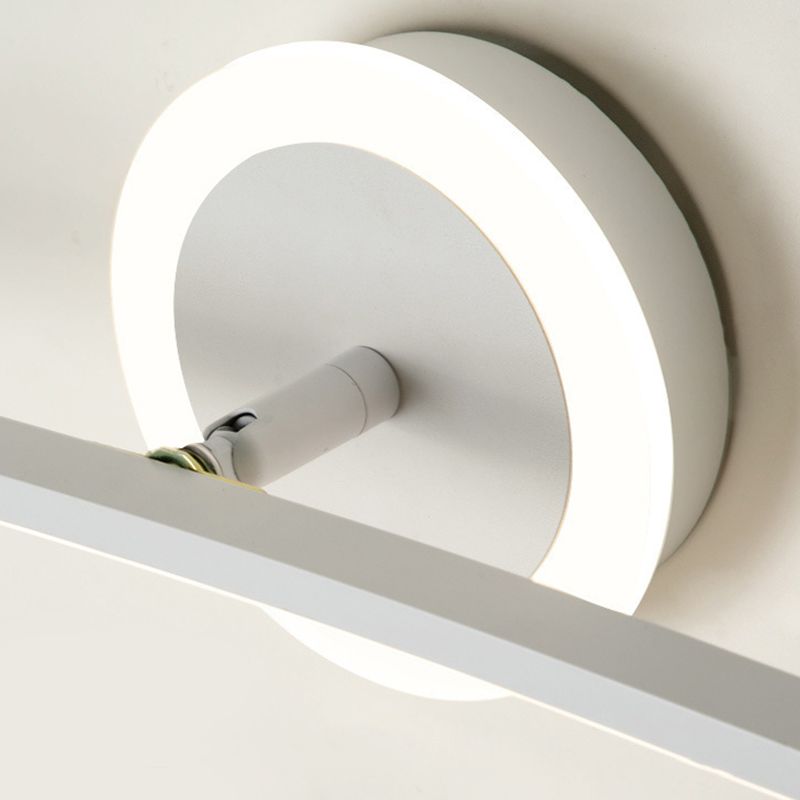 Modern Line Shape Wall Mounted Light 2 Lights Flush Mount Wall Sconce in White Finish