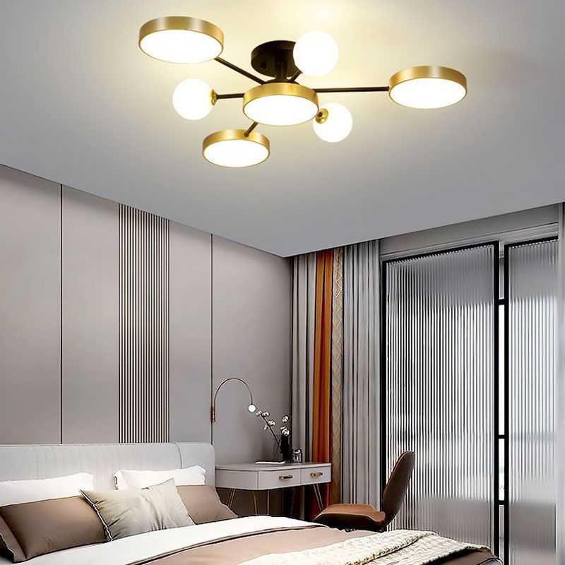 Modern Round Ceiling Light Colorful Multi Light Flush Mount Light for Bedroom