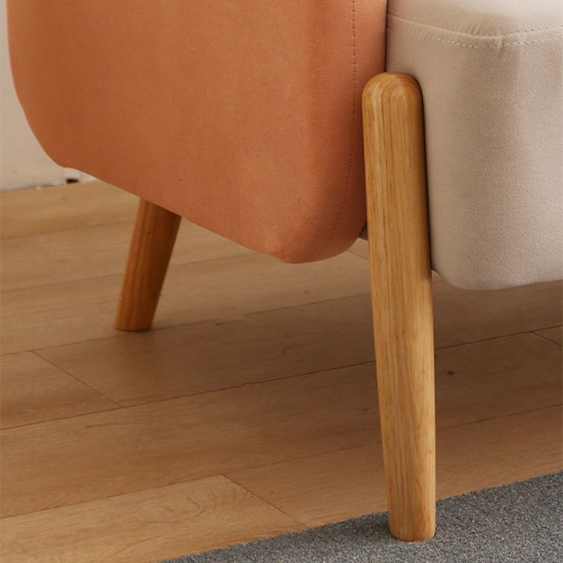 Scandinavian Loveseat with 2 Pillows and Square Arm for Apartment